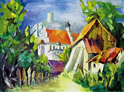 Kazimierz nad Wis - Fara II - 80 cm x 65 cm; olej